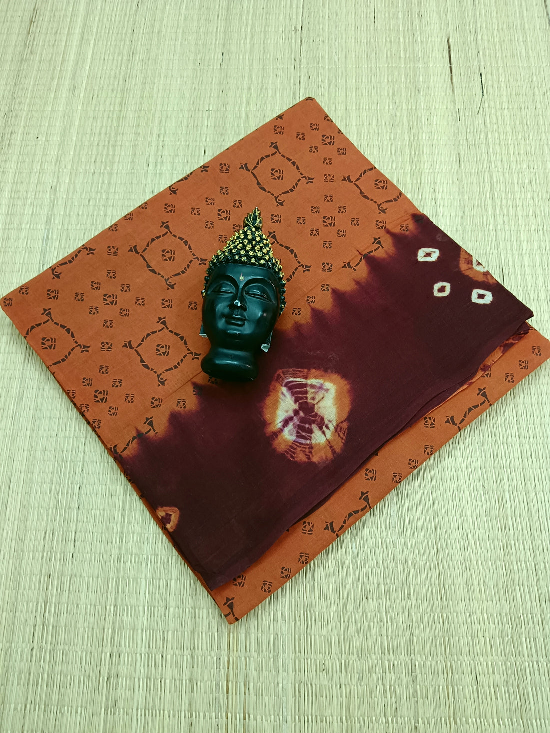 Madurai Sungudi Cotton - Light Brick - MS01