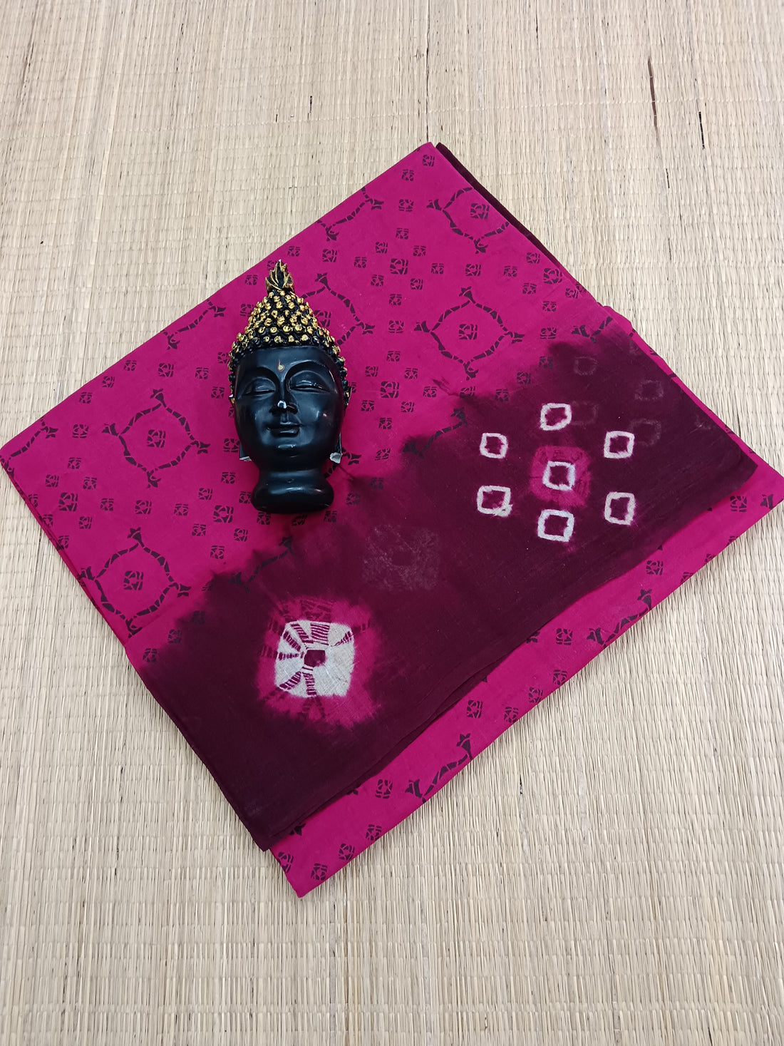 Madurai Sungudi Cotton - Pink - MS05