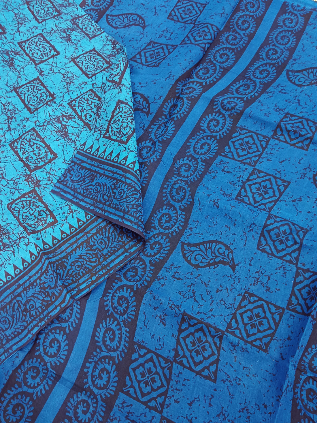 Madurai Sungudi Cotton - Chindhamani Blue- 09