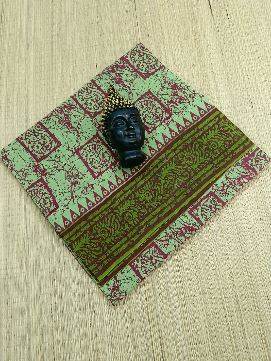 Madurai Sungudi Cotton - Light Spring Green- MS13