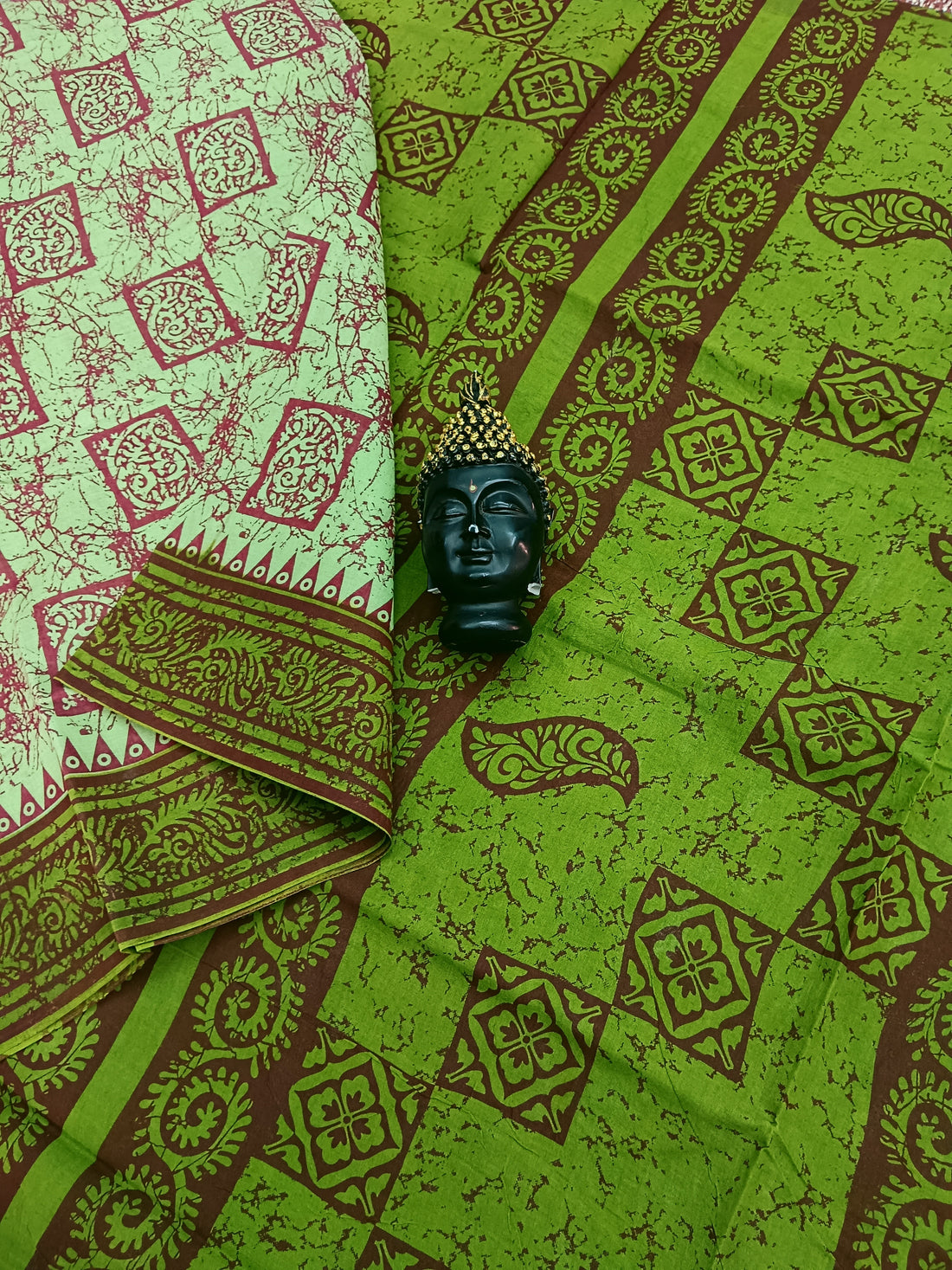 Madurai Sungudi Cotton - Light Spring Green- MS13