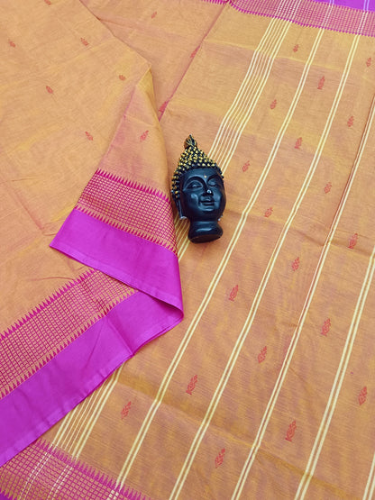 Chettinad Cotton -  Office Wear -Yellow Mixed pink Dual Tone- CCOW35