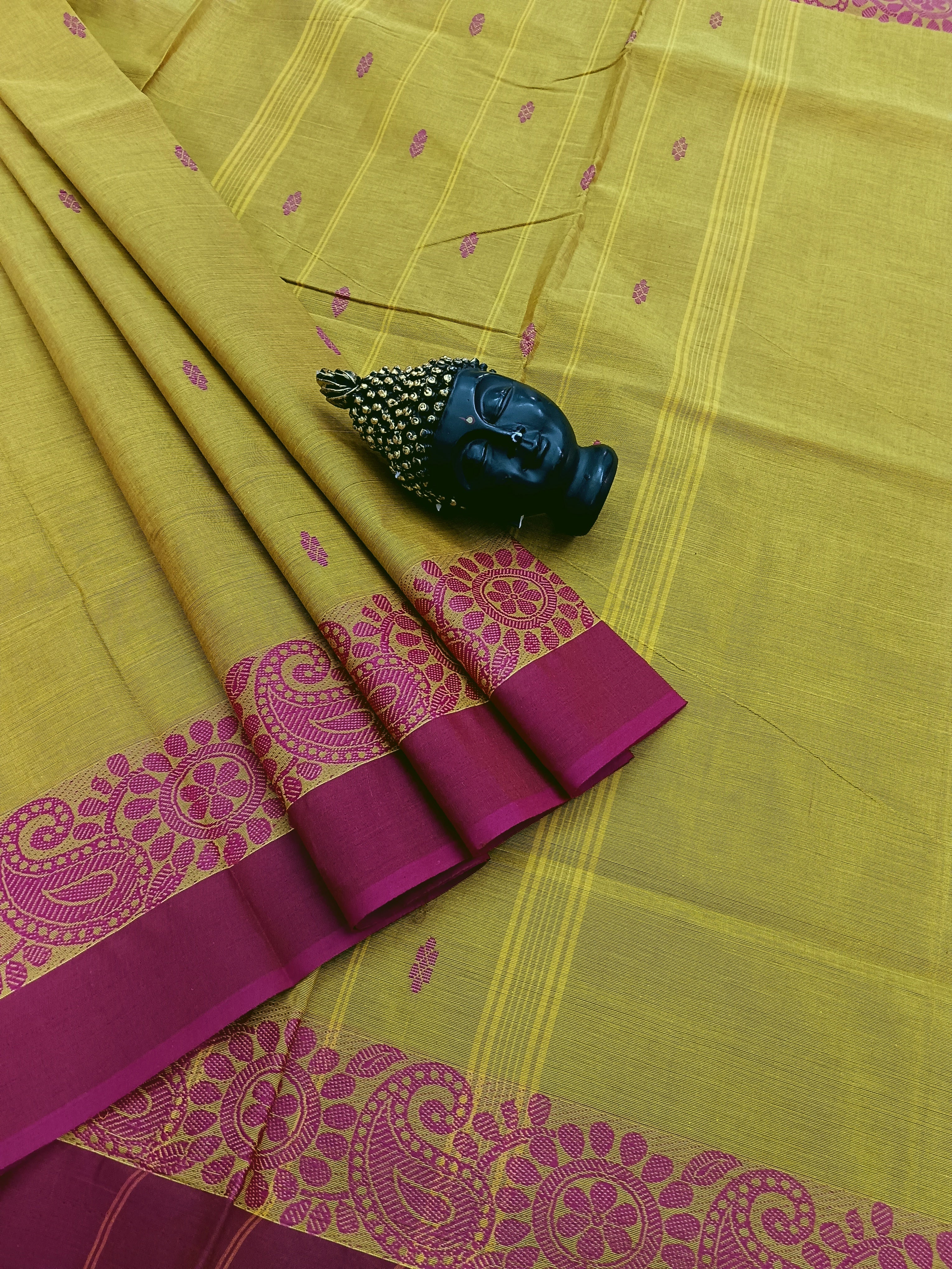 Chettinad Cotton -  Office Wear - Mustard Mixed Green Dual Tone- CCOW49