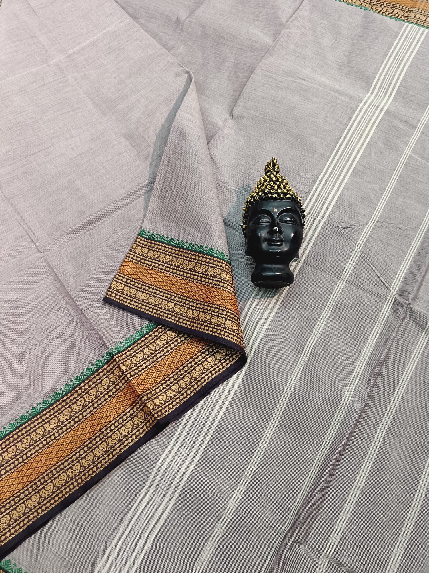 Chettinad Cotton -Daily Wear - Off Maroon Pastel Grey-CDW26