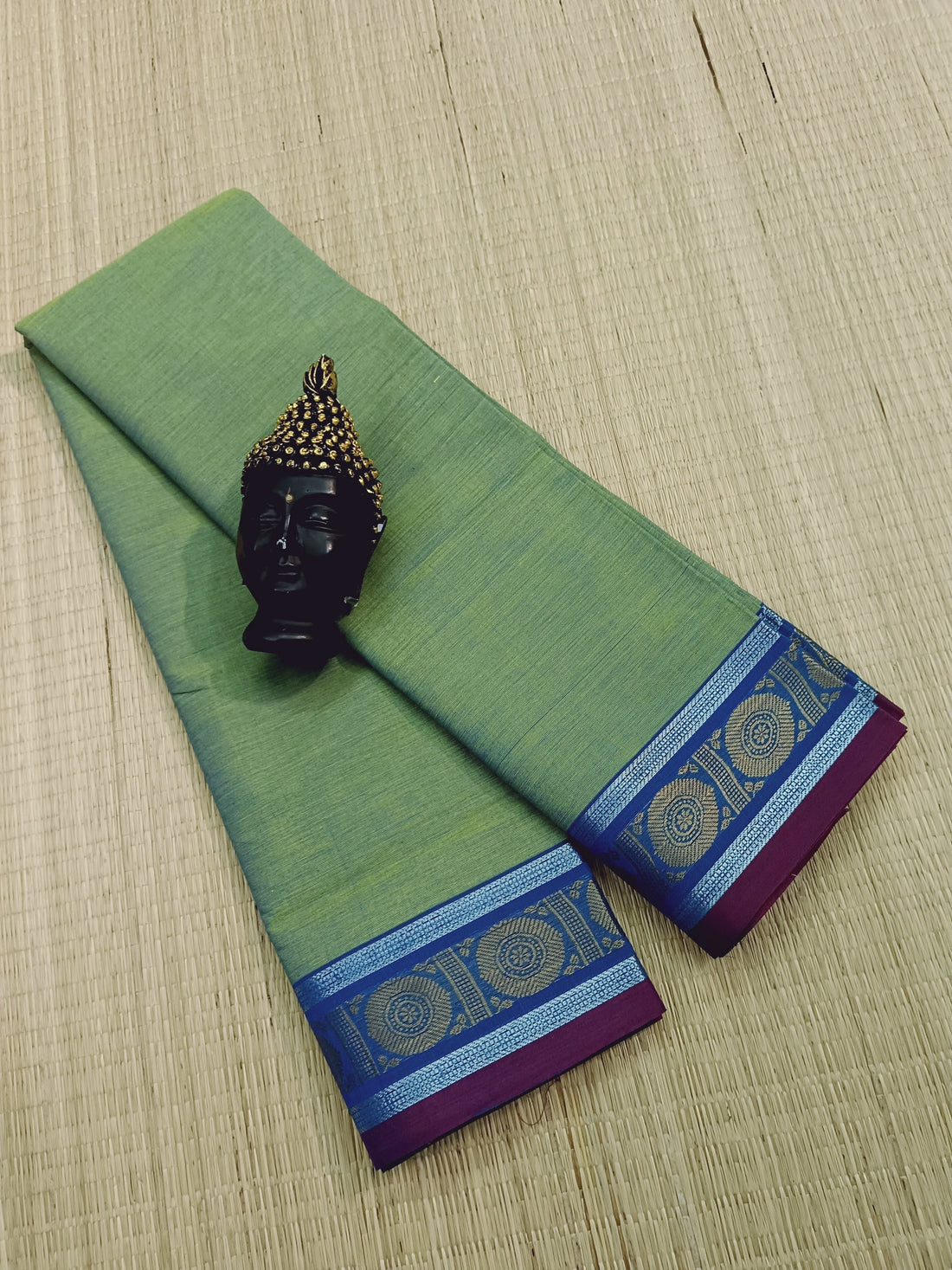 Chettinad Cotton -Daily Wear - Apple green short Aqua Ye1low-CDW30