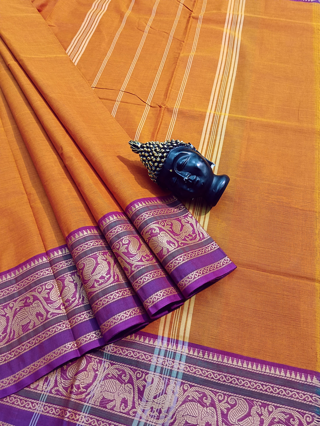 Chettinad Cotton -Daily Wear - Orange-CDW34