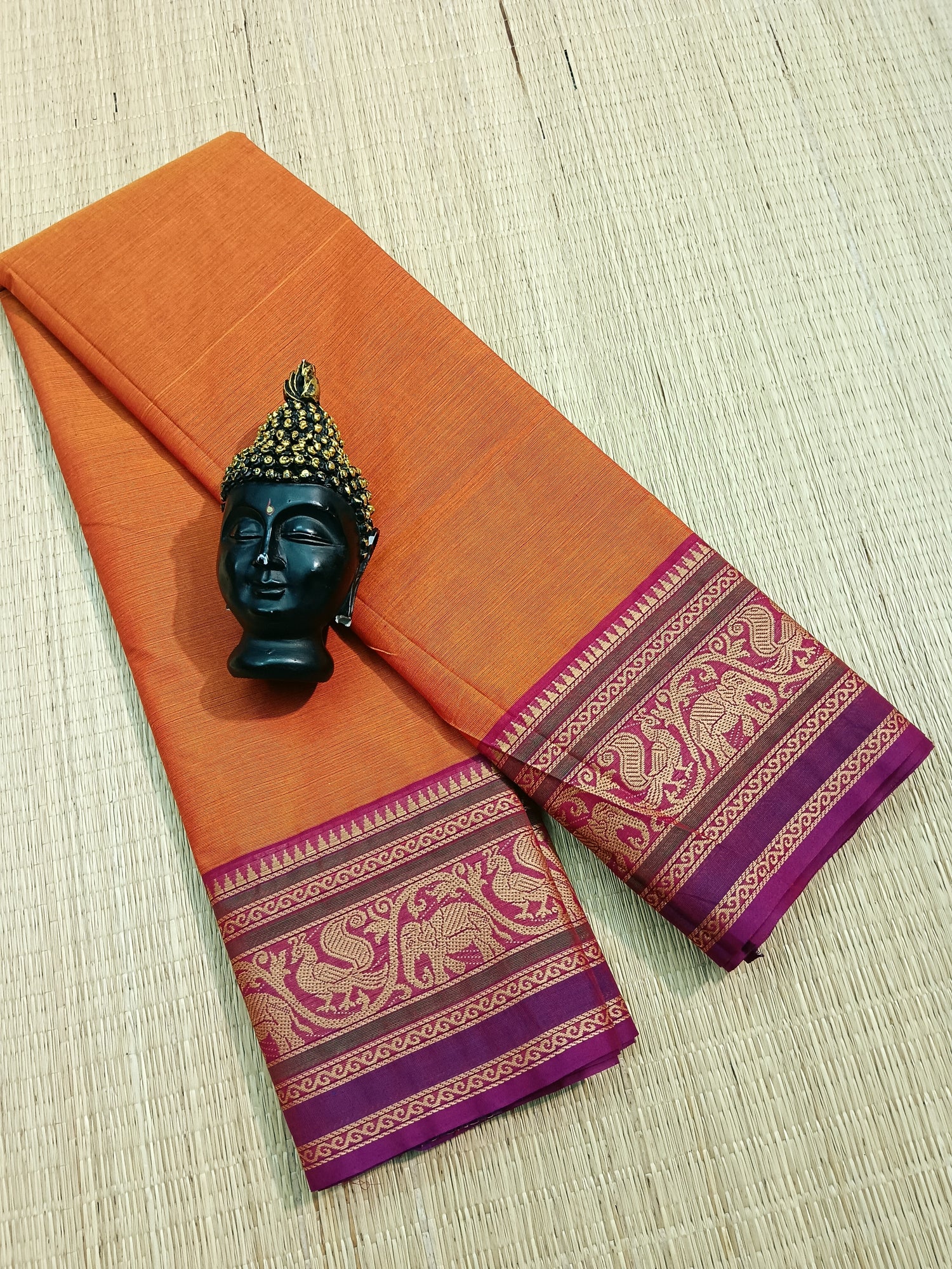 Chettinad Cotton -Daily Wear - Orange-CDW34