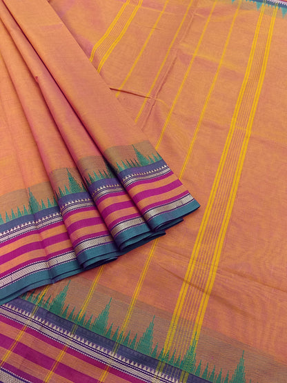 Chettinad Cotton -  Office Wear - Yellow Mixed Pink Dual Tone- CCOW46