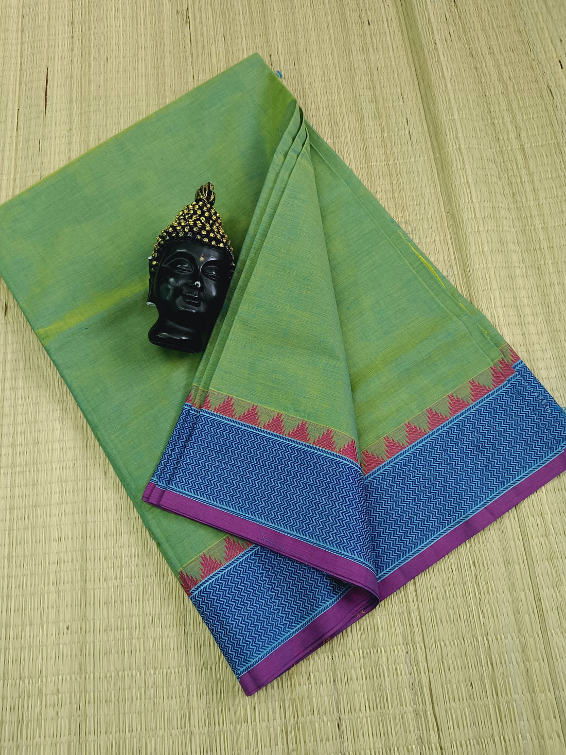 Chettinad Cotton -  Office Wear - Green Mixed Blue Dual Tone- CCOW44