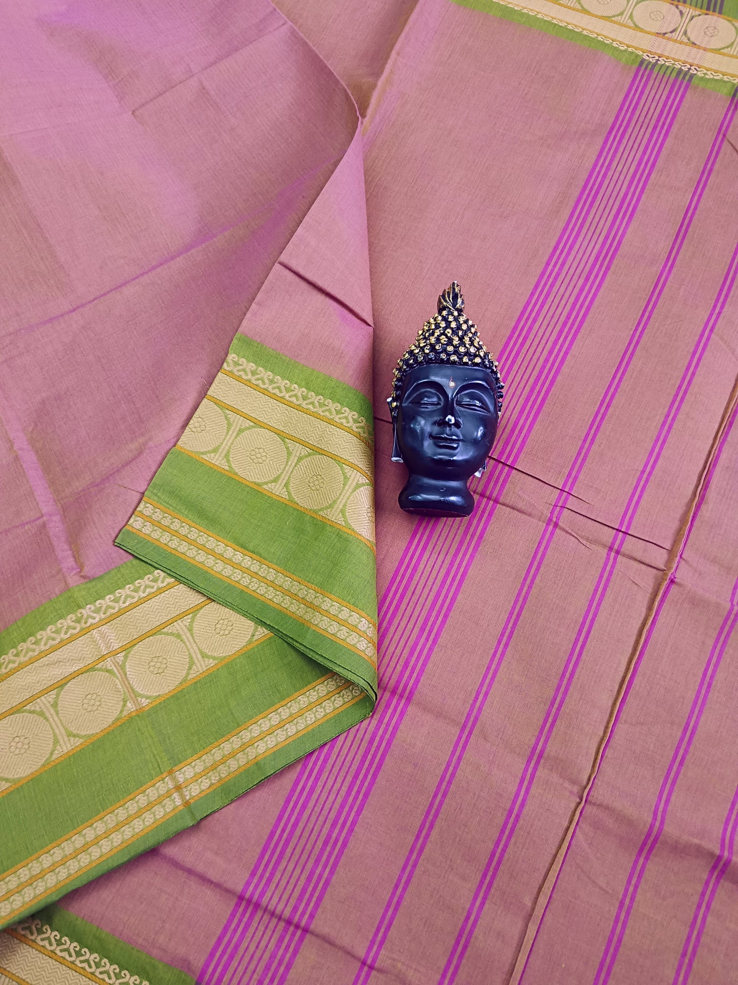 Chettinad Cotton -  Office Wear -Green Mixed Pink Dual Tone- CCOW42