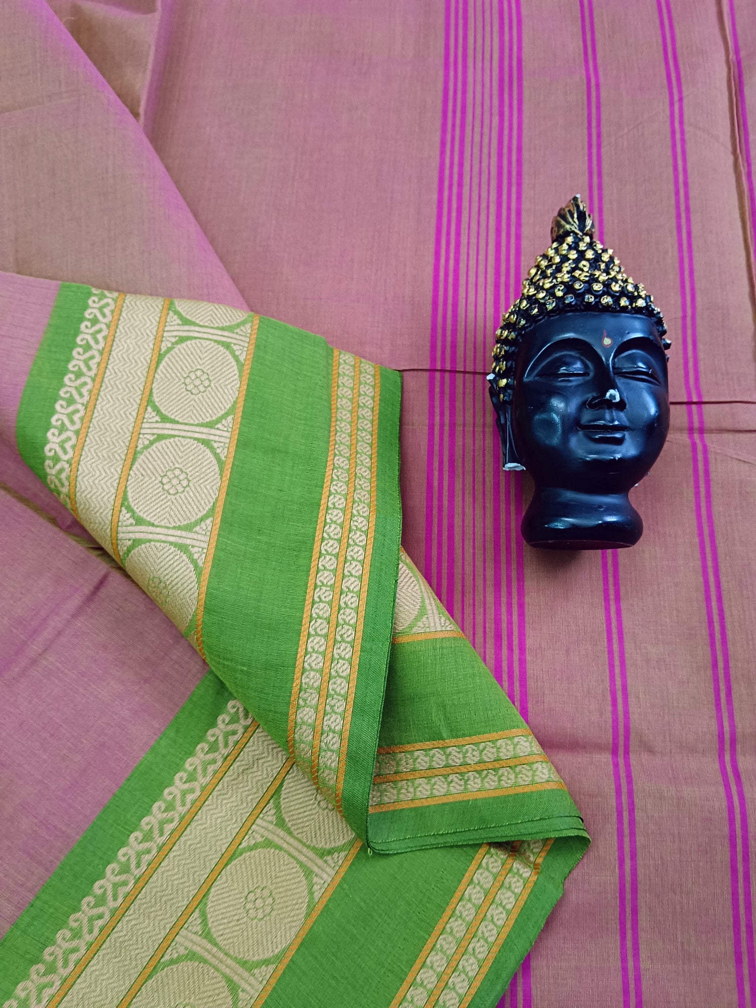 Chettinad Cotton -  Office Wear -Green Mixed Pink Dual Tone- CCOW42