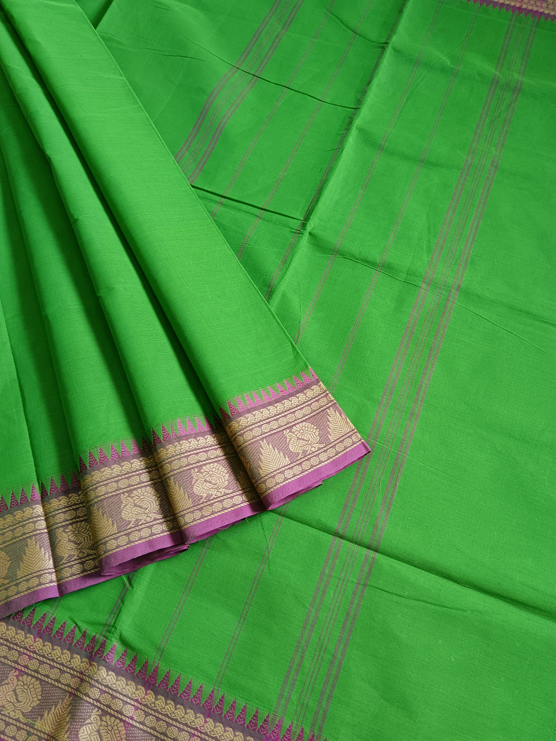 Chettinad Cotton -  Office Wear - Parrot Green- CCOW45