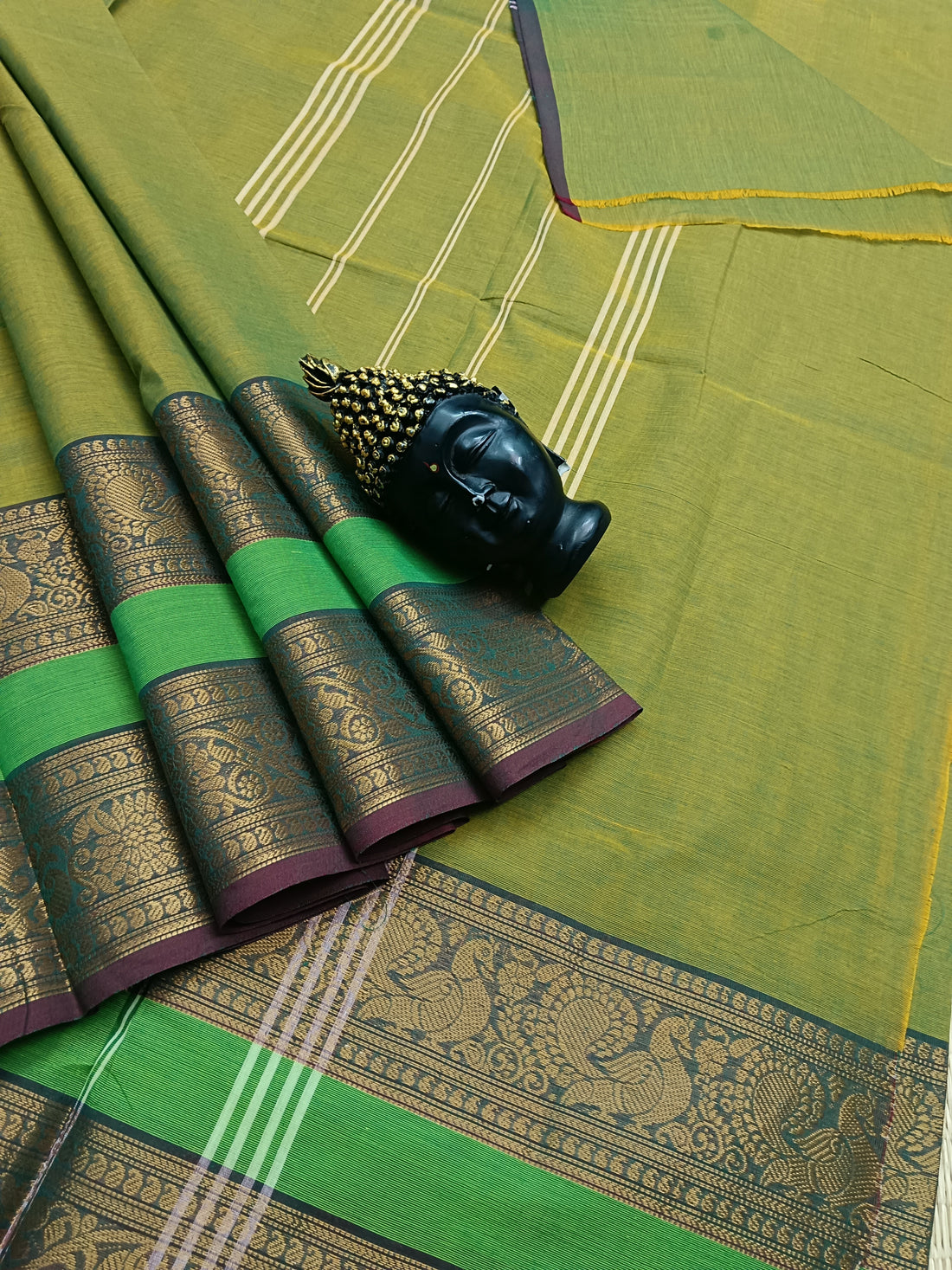 Kanchi Cotton - All Day Fusion -Yellow Mixed Green Dual Tone - 18