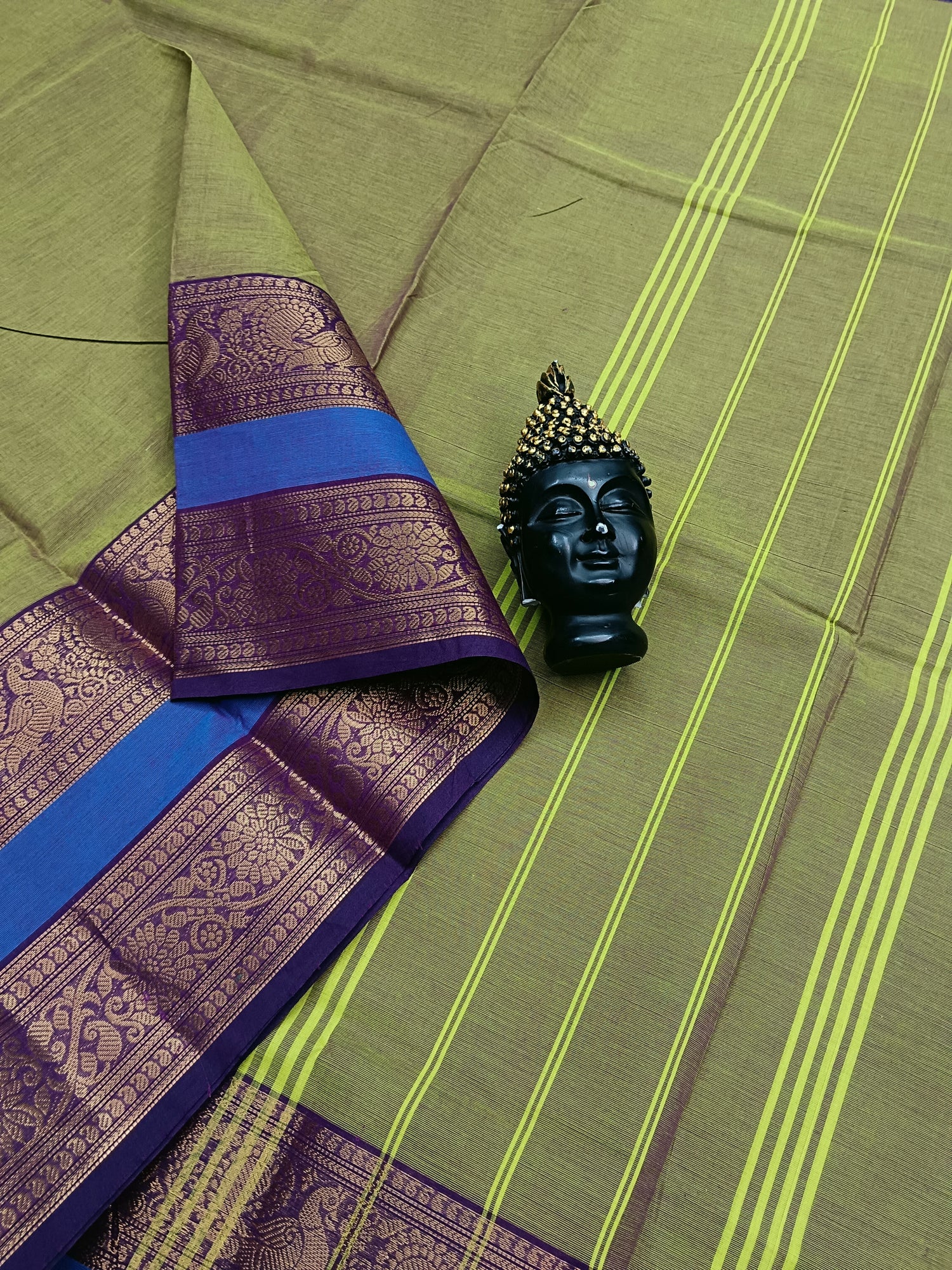 Kanchi Cotton - All Day Fusion -Neon Green Mixed Mejantha Dual Tone - 19