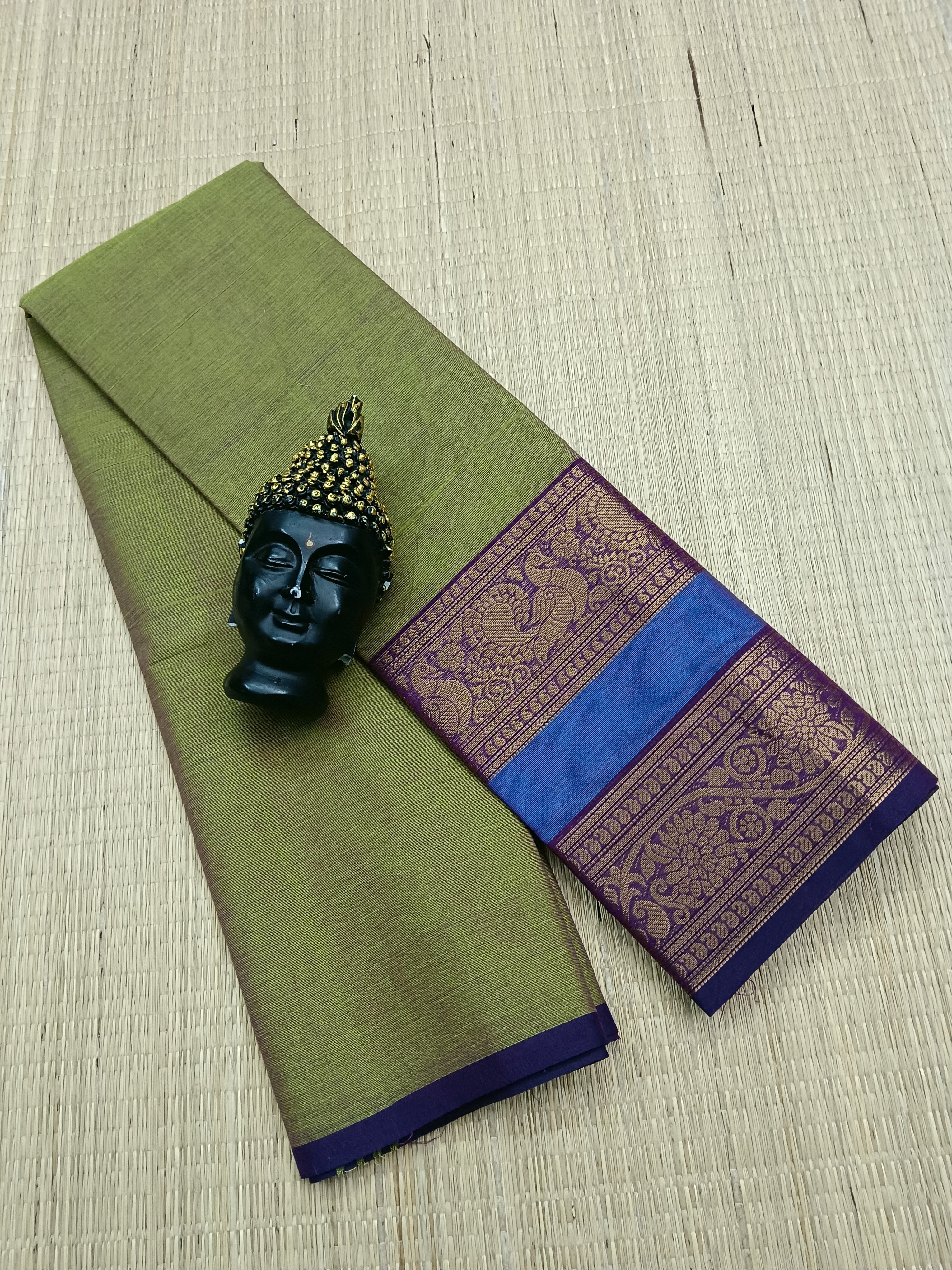 Kanchi Cotton - All Day Fusion -Neon Green Mixed Mejantha Dual Tone - 19