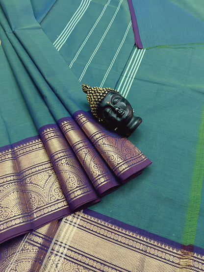 Kanchi Cotton - All Day Fusion -Green Mixed Blue - KCAF14