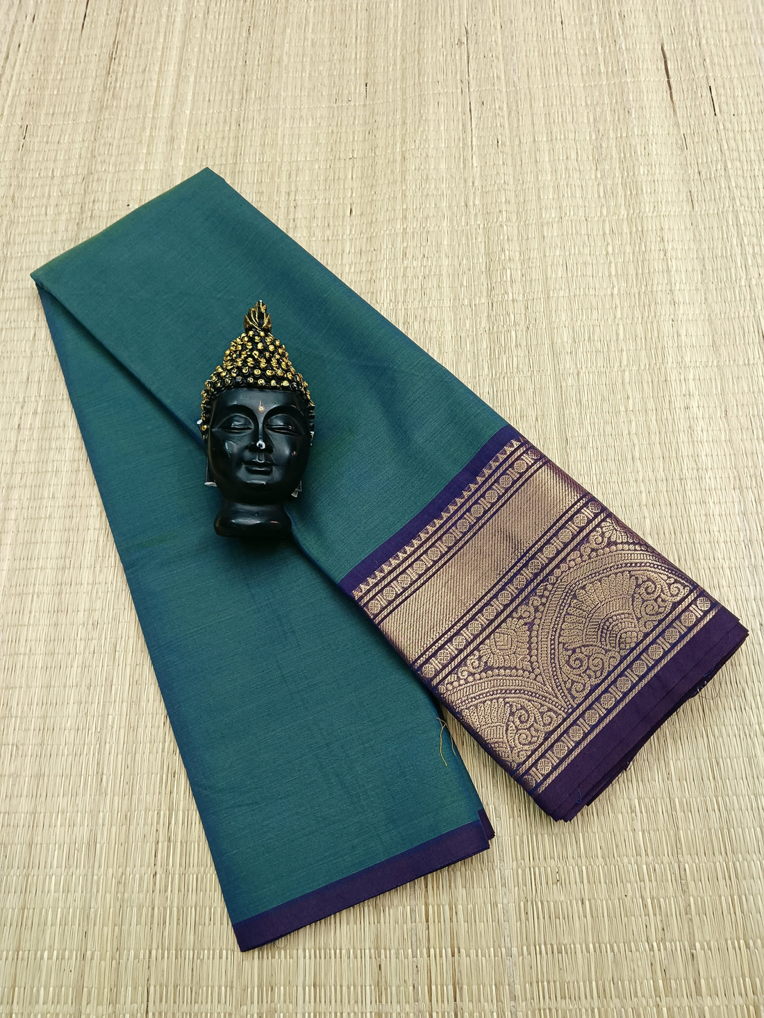 Kanchi Cotton - All Day Fusion -Green Mixed Blue - KCAF14