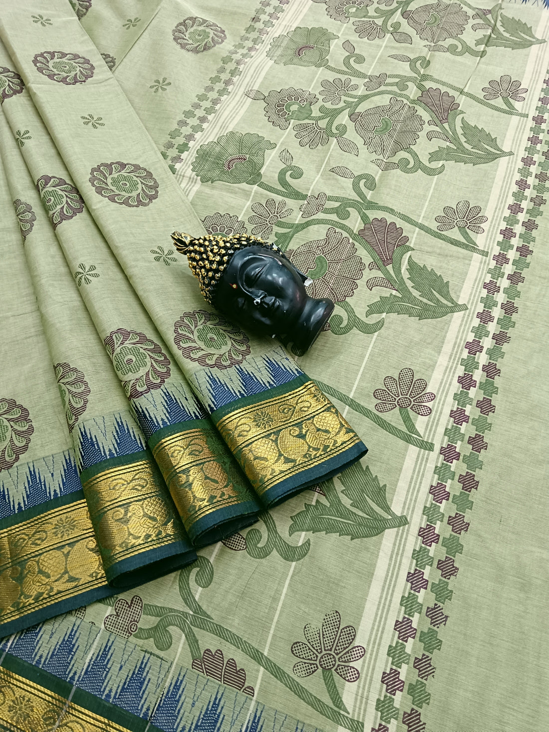 Chettinad Cotton - Printed-Elachi -CPC02
