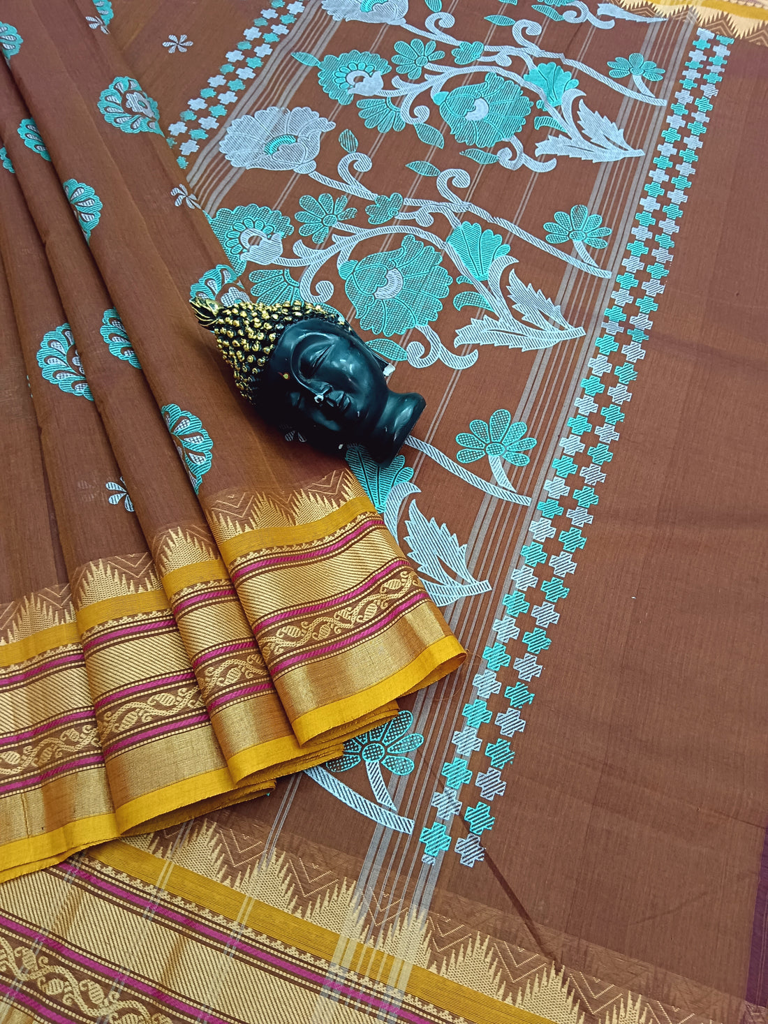 Chettinad Cotton - Printed - Cocoa Brown -CPC10