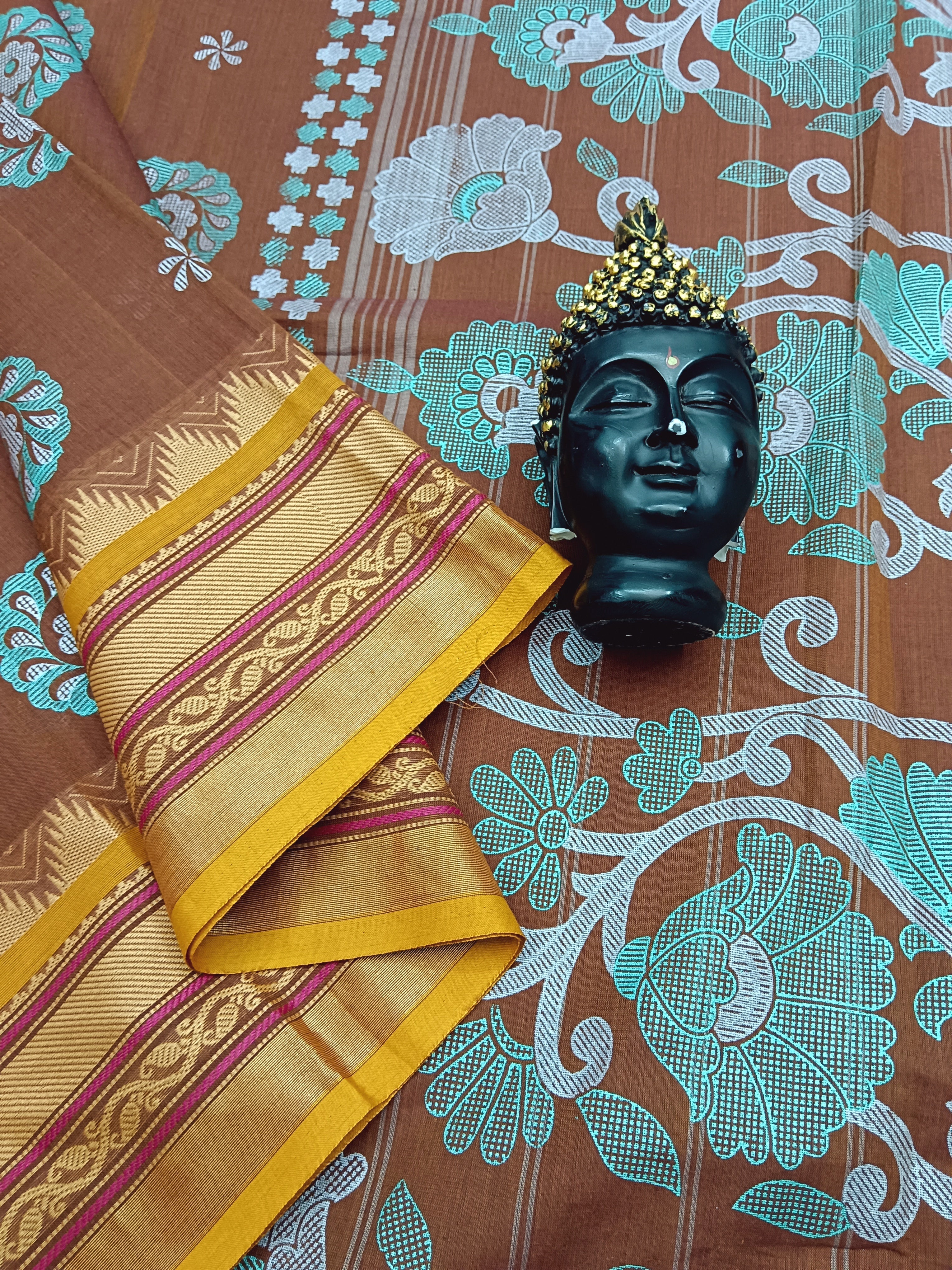 Chettinad Cotton - Printed - Cocoa Brown -CPC10