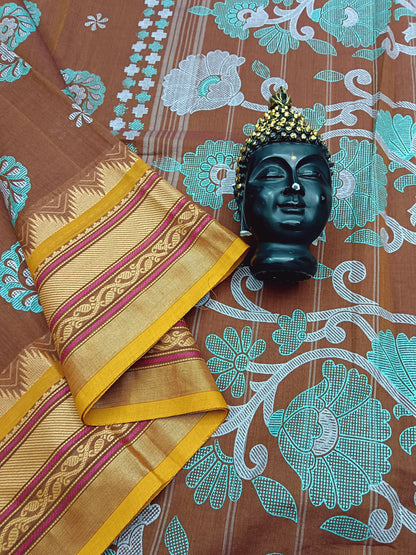 Chettinad Cotton - Printed - Cocoa Brown -CPC10