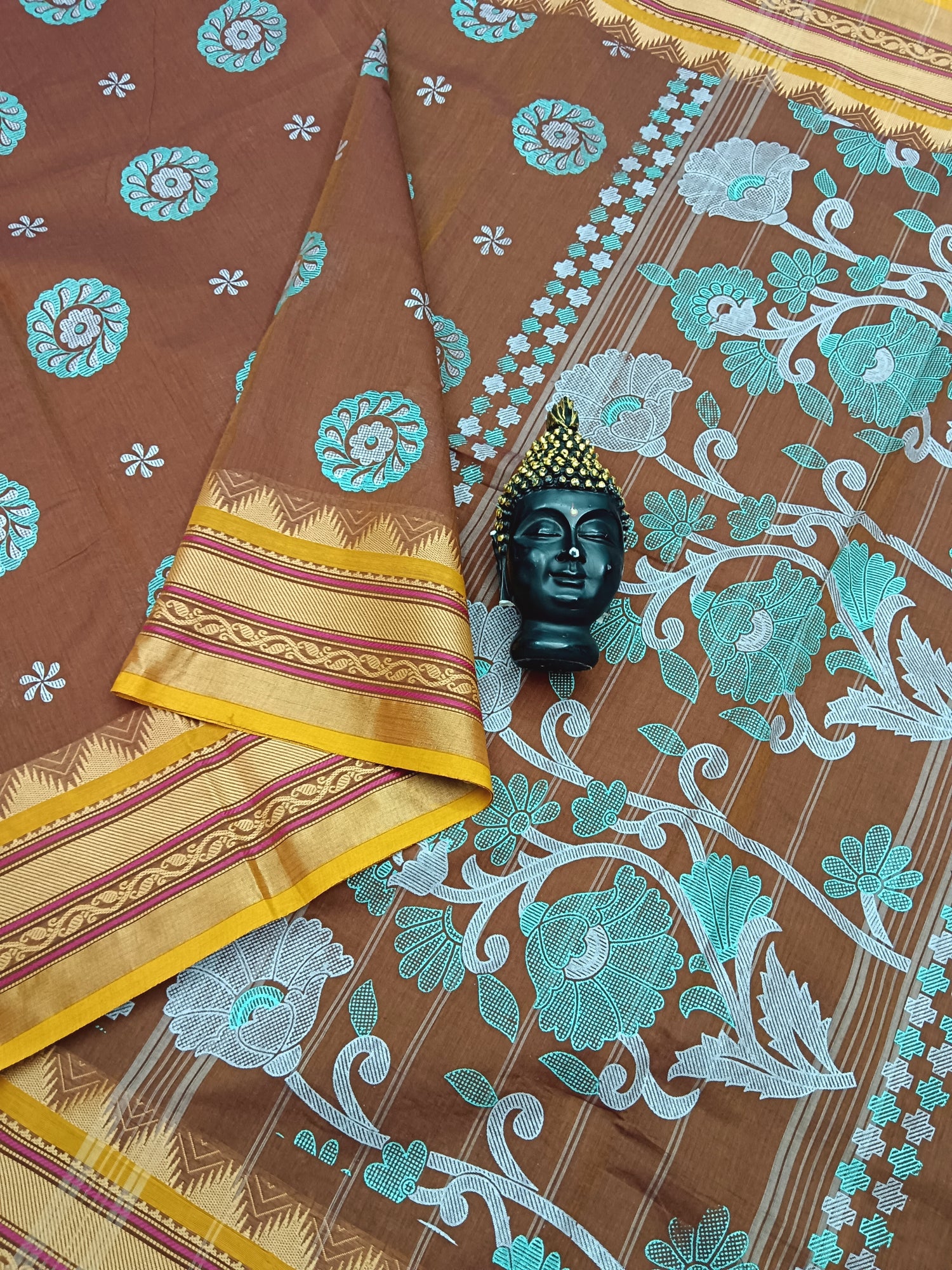 Chettinad Cotton - Printed - Cocoa Brown -CPC10