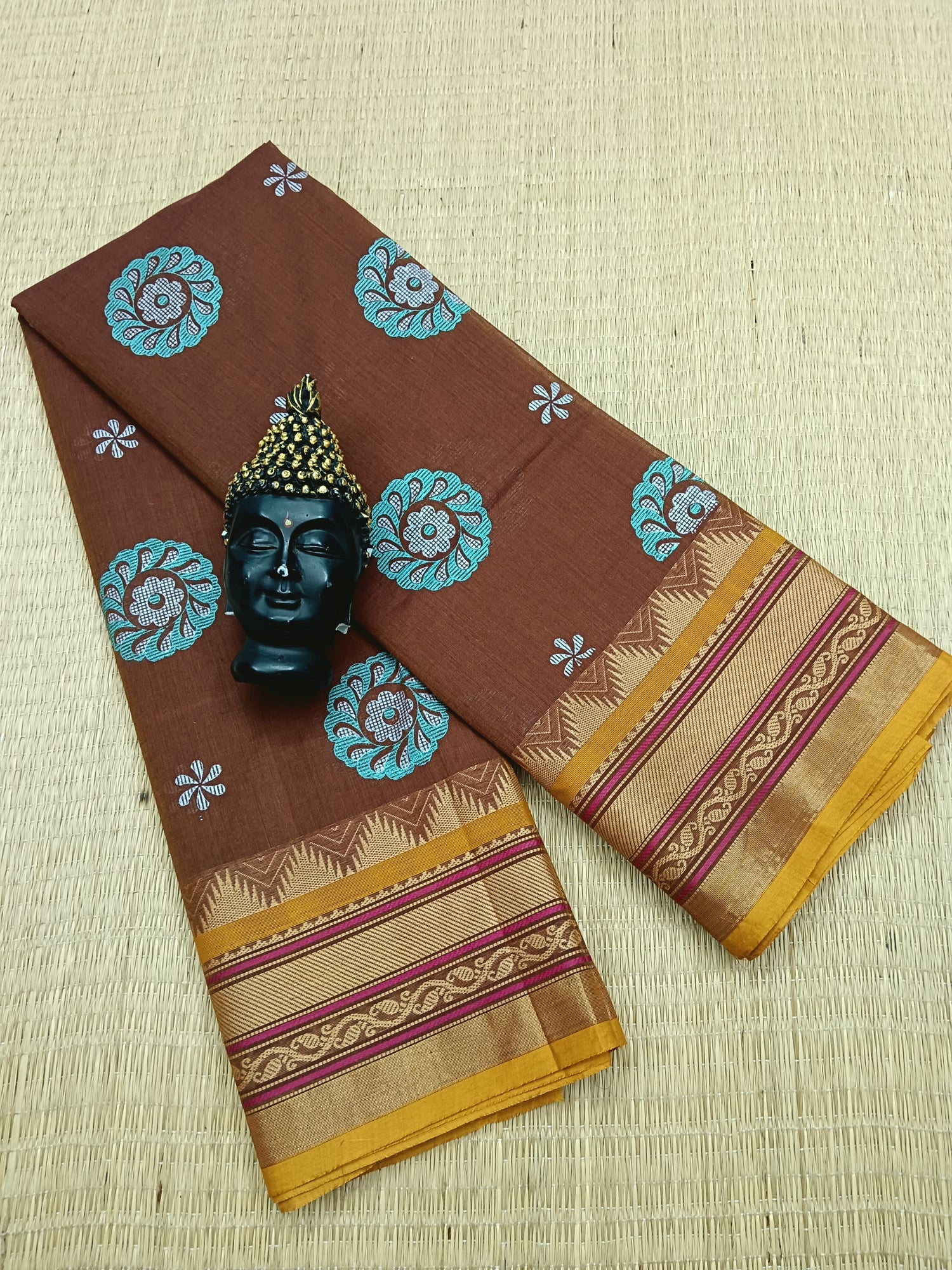 Chettinad Cotton - Printed - Cocoa Brown -CPC10
