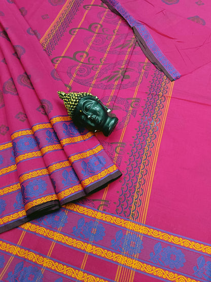 Chettinad Cotton - Printed - Pink -11