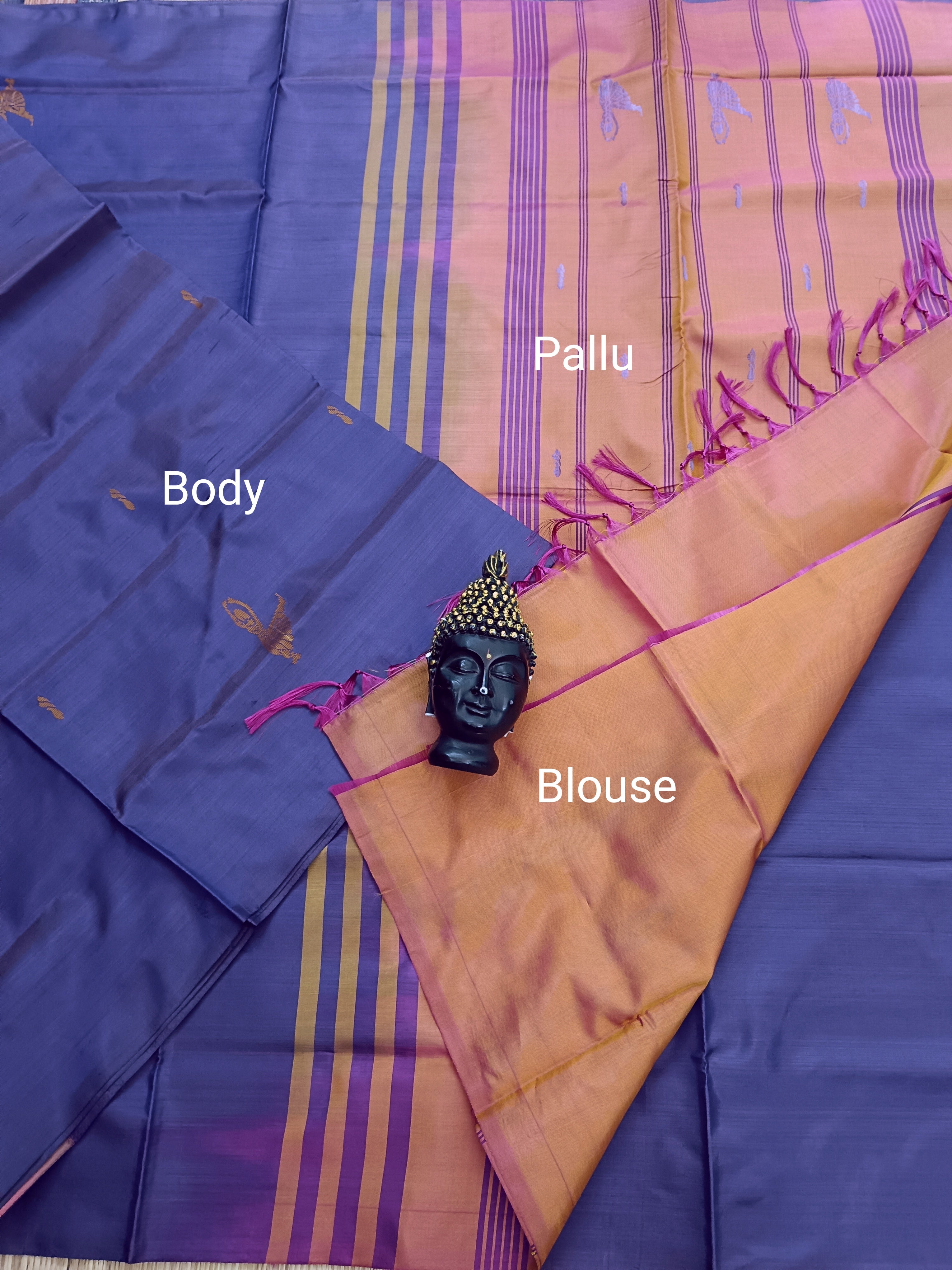 Banana Pith Silk(Vazhai Naar Pattu) - Butta -Violet - BV17