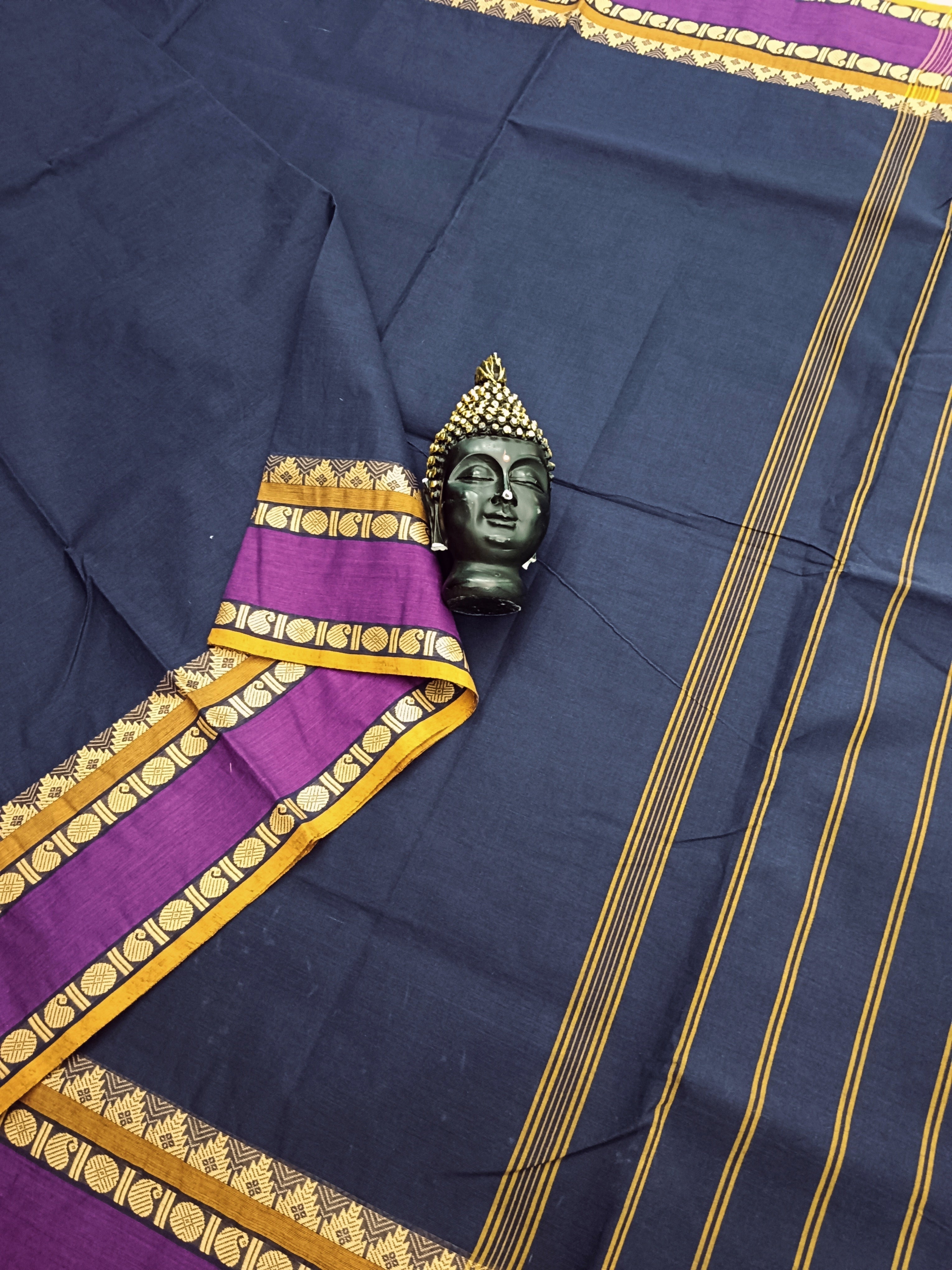 Chettinad Cotton -Daily Wear - Navy Blue-CDW35