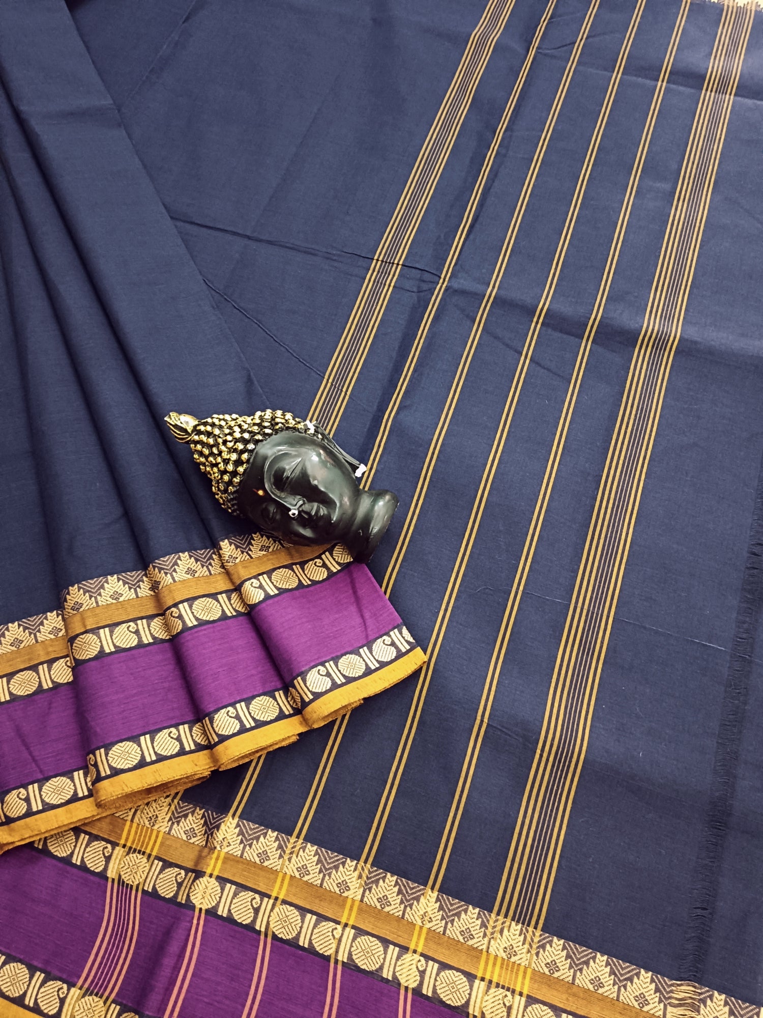 Chettinad Cotton -Daily Wear - Navy Blue-CDW35