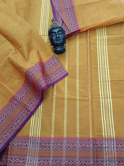 Chettinad Cotton -Daily Wear - Yellow Mixed Red Dual Tone - CDW47