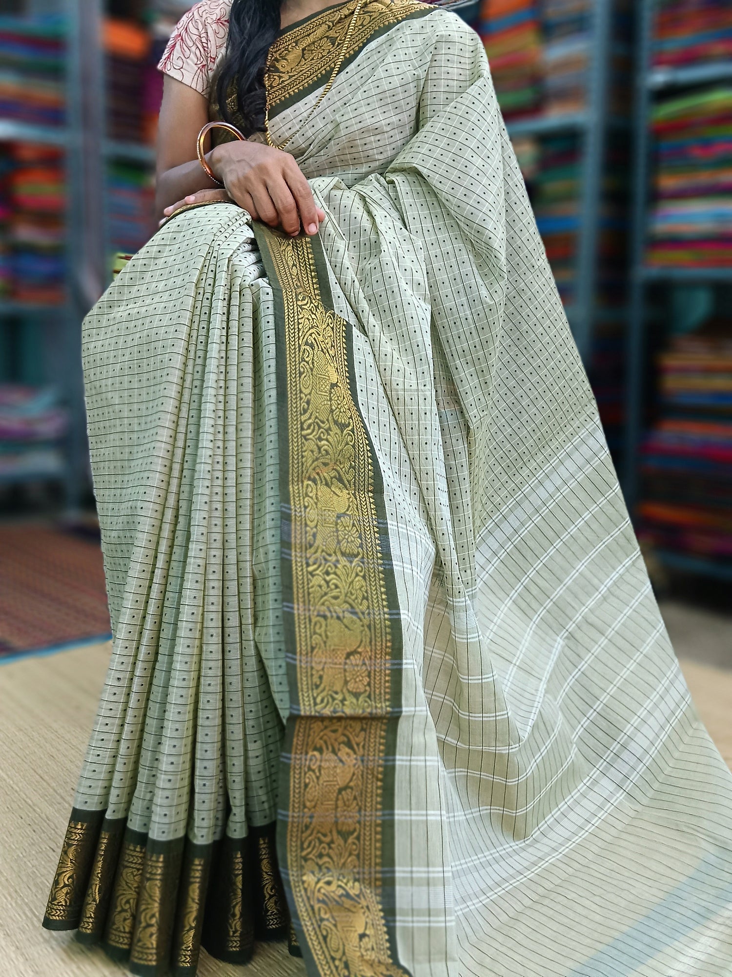 Kanchi Cotton - Festival Fusion -Light Elachi Green-KCFCB44