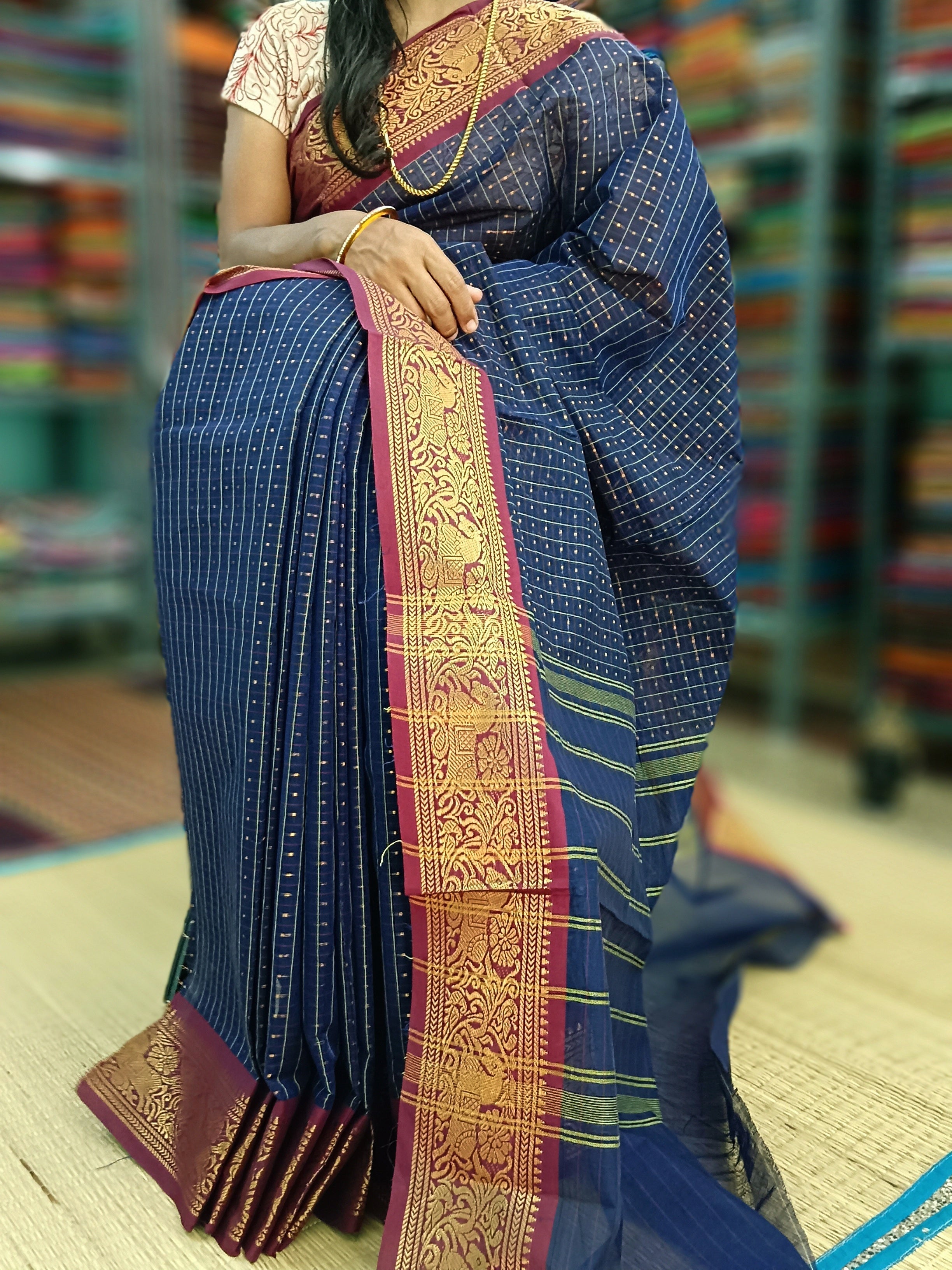 Kanchi Cotton - Festival Fusion -Dark Blue-KCFCB43