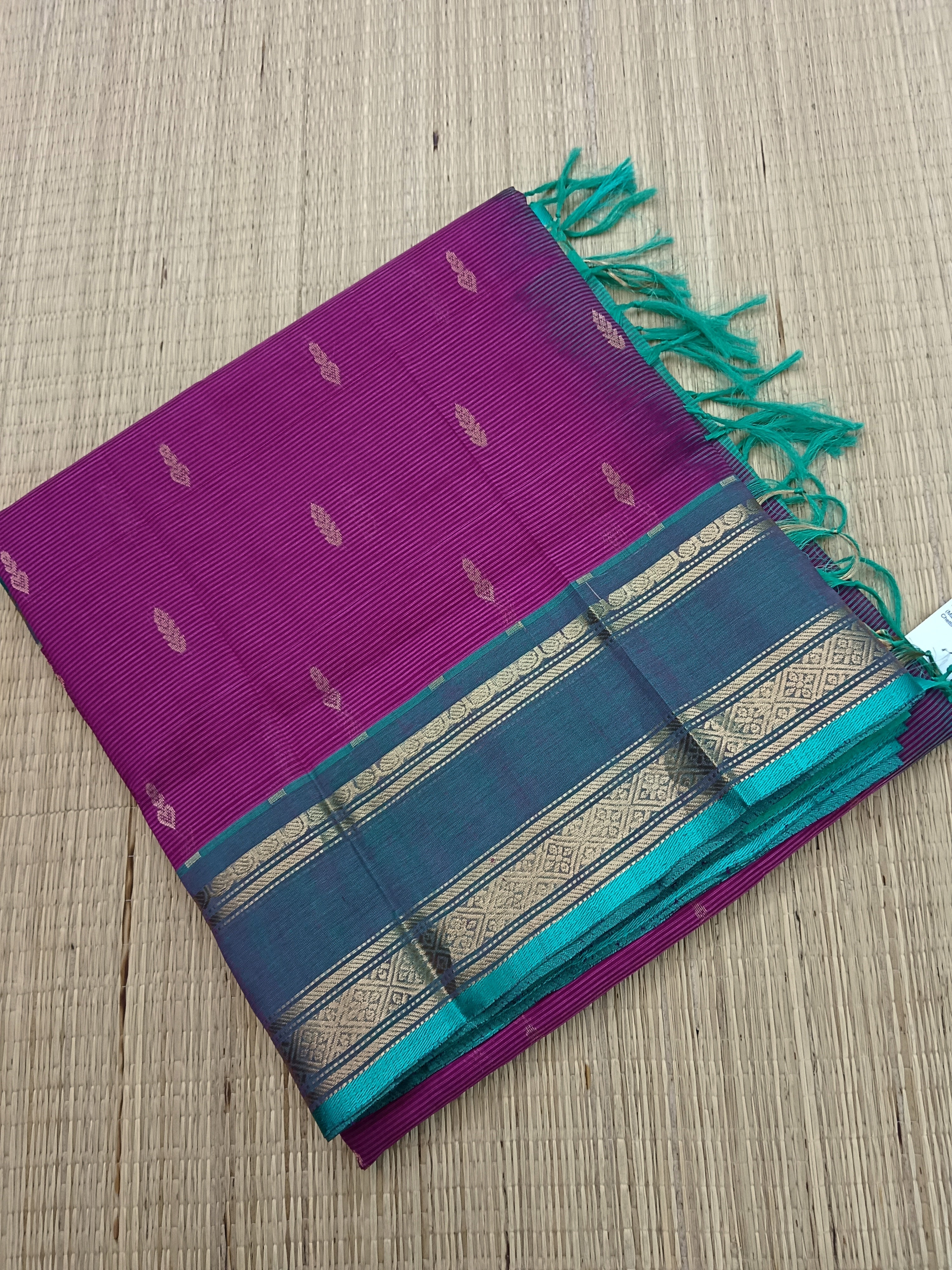 Handloom Kanchi  Silk Cotton - Butta - mejantha pink- HSC30