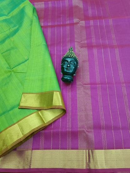 Handloom Kanchi  Silk Cotton - Butta - Sneha Green- HSC37