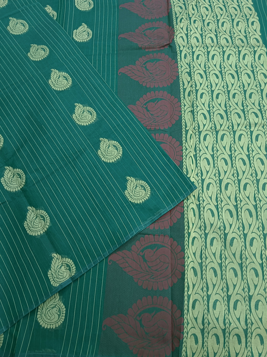 Negamam Cotton Saree -Green- NC 11