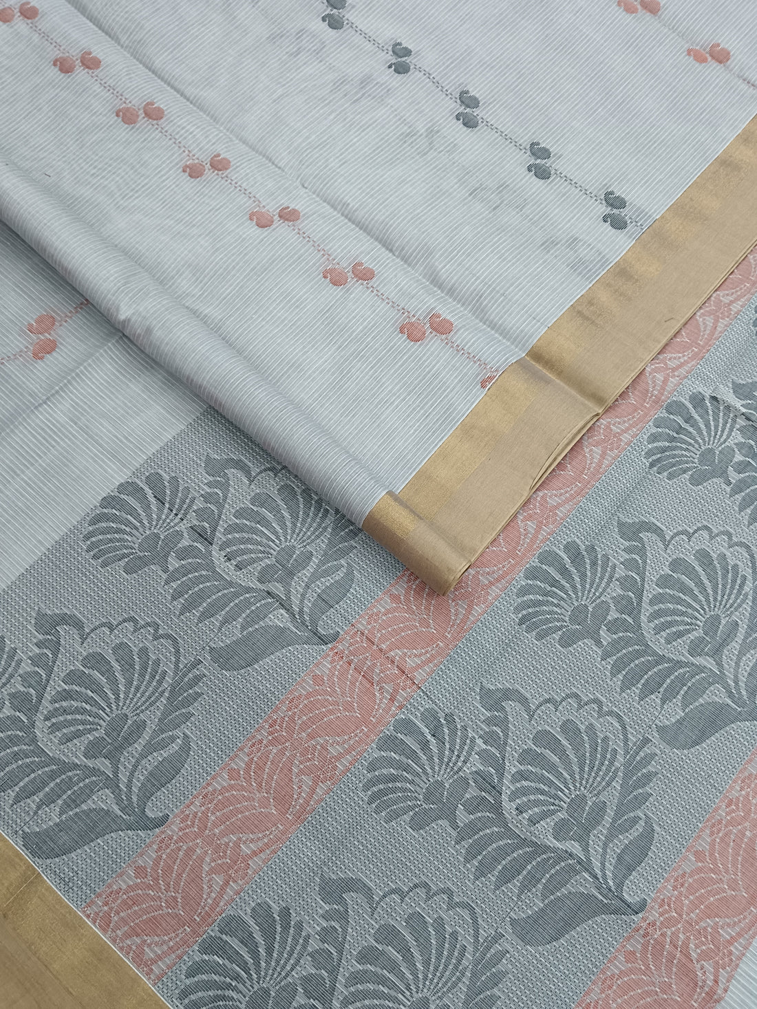 Negamam Cotton Saree -Grey- NC 15