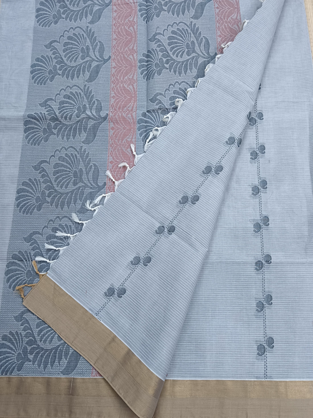 Negamam Cotton Saree -Grey- NC 15