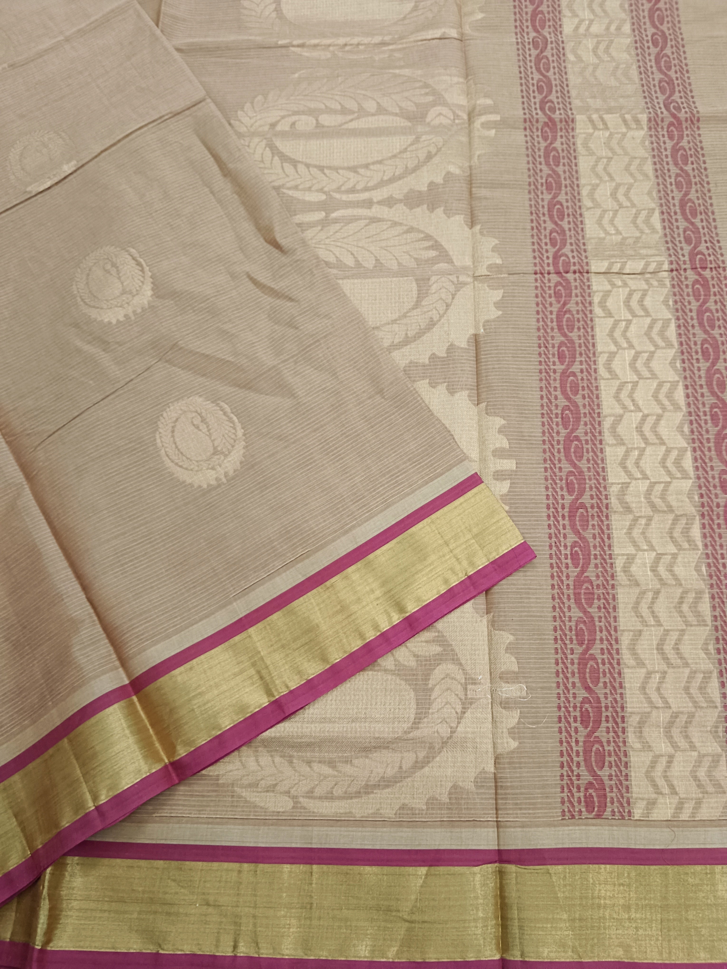 Negamam Cotton Saree -Golden Beige- NC 20