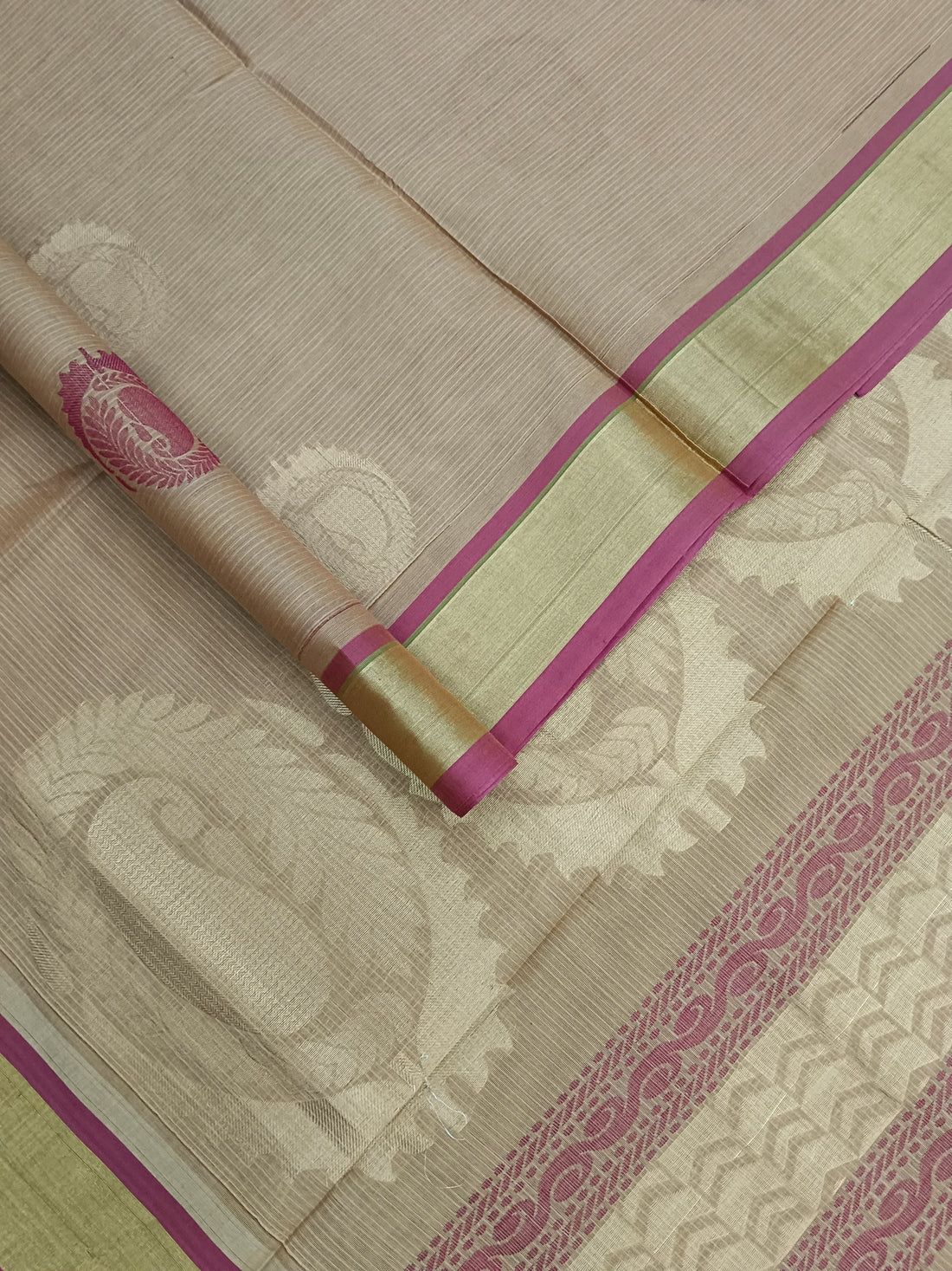 Negamam Cotton Saree -Golden Beige- NC 20