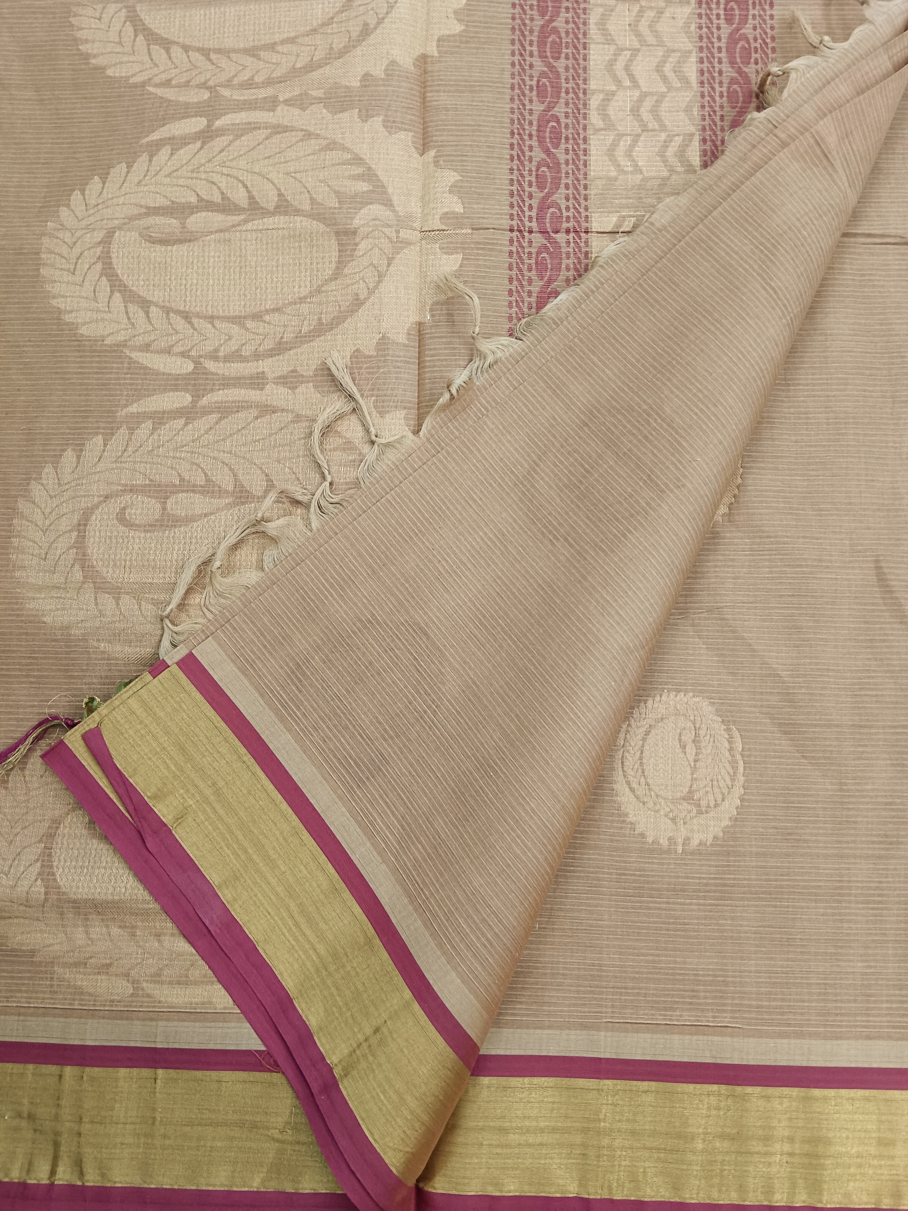 Negamam Cotton Saree -Golden Beige- NC 20