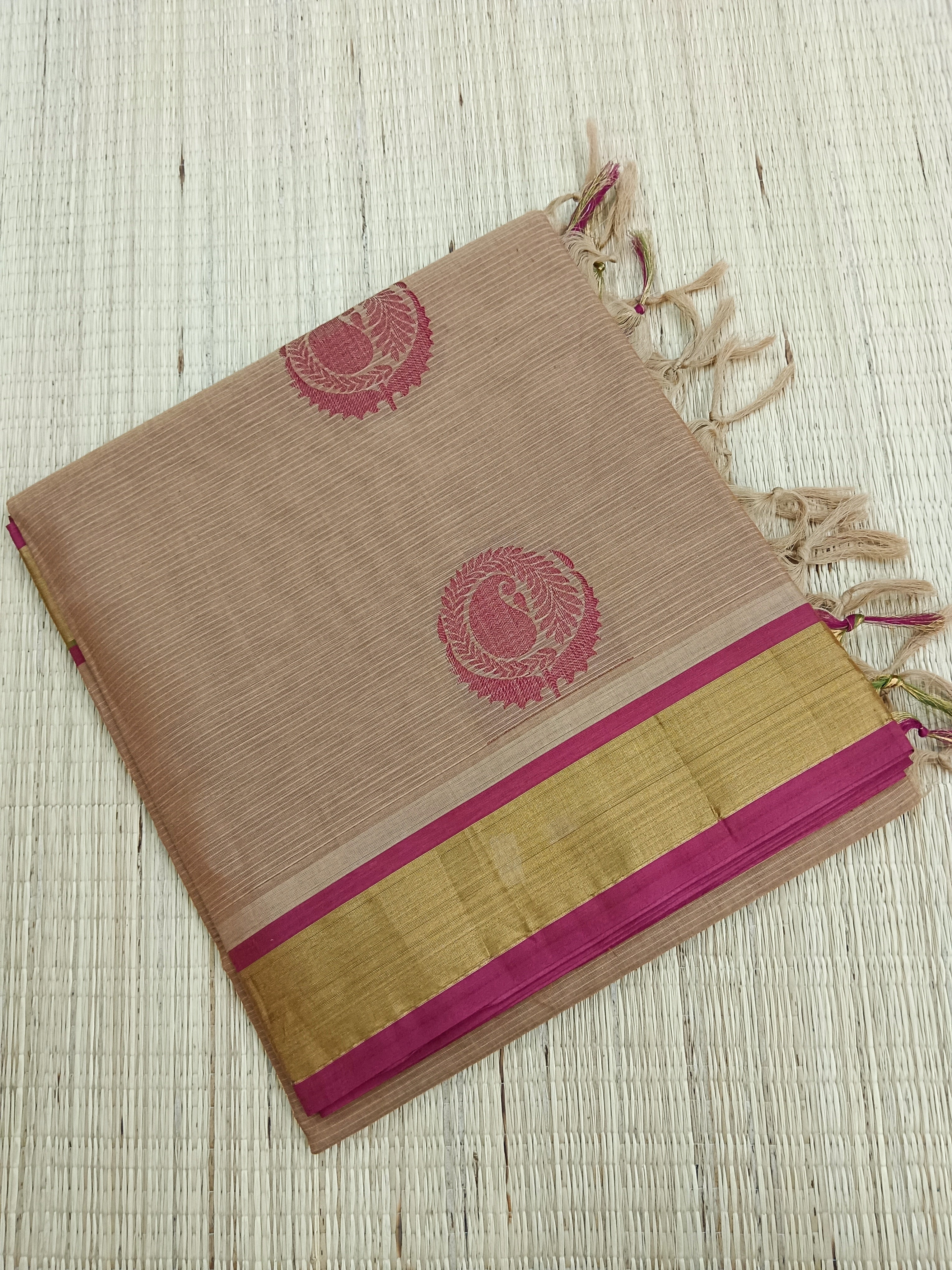 Negamam Cotton Saree -Golden Beige- NC 20