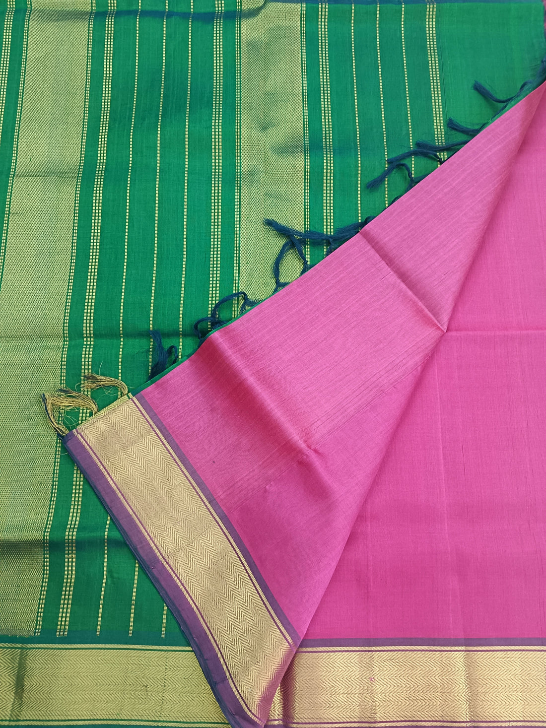 Handloom Kanchi  Silk Cotton - Plain - Lotus pink- HSC39