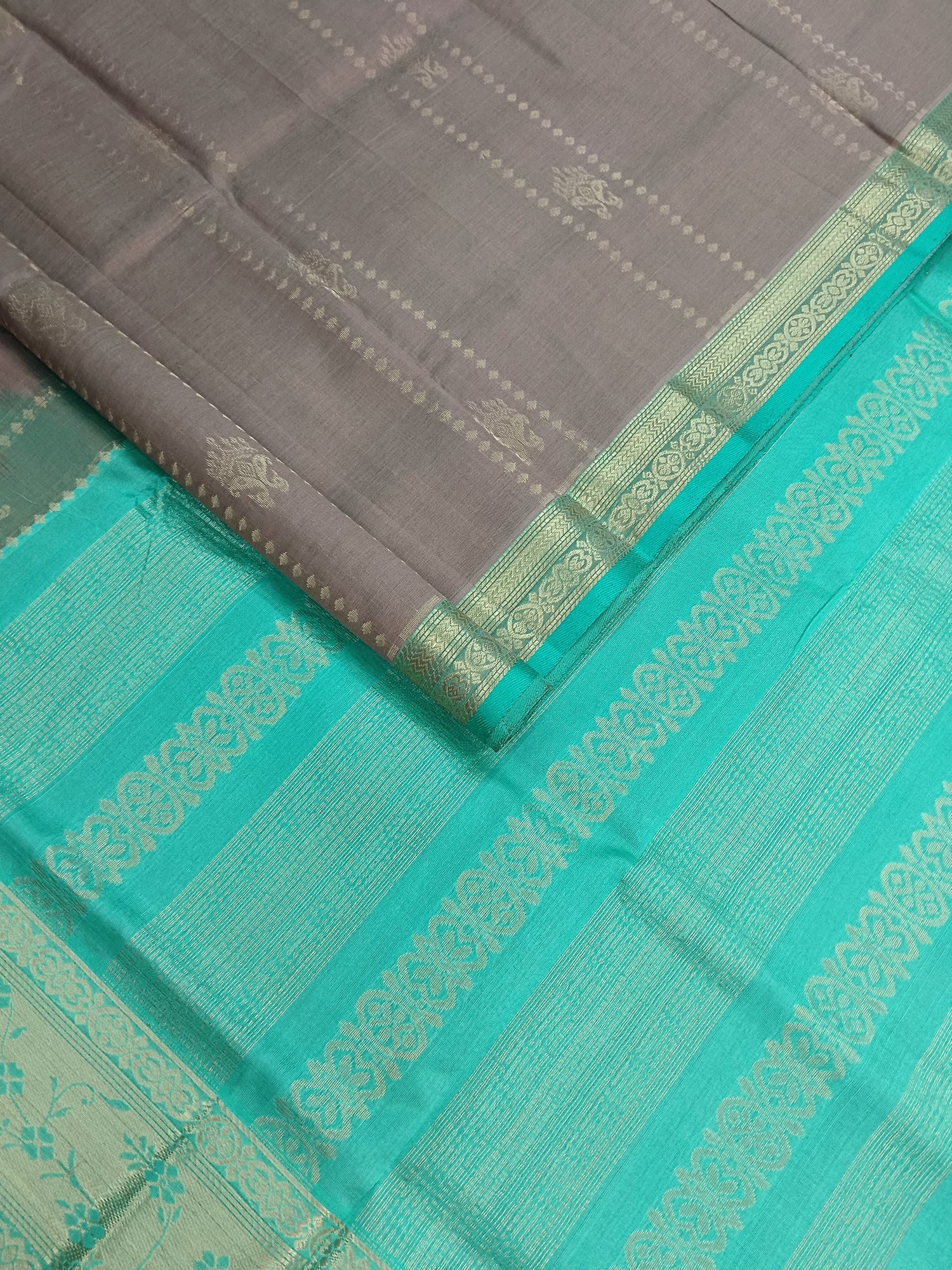 Handloom Kanchi  Silk Cotton -All over Design-Choclate brown- HSC49