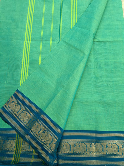 Kanchi Cotton - All Day Fusion -Green mixed Blue dual tone- KCAF41