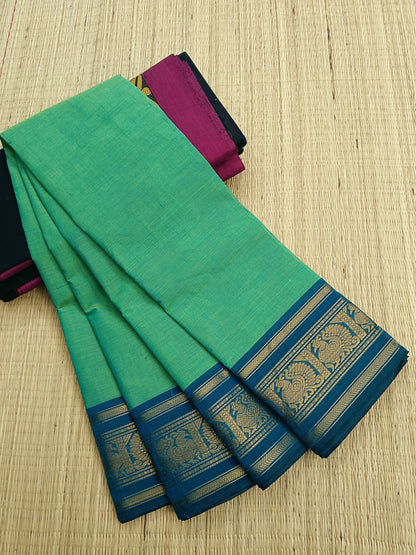 Kanchi Cotton - All Day Fusion -Green mixed Blue dual tone- KCAF41