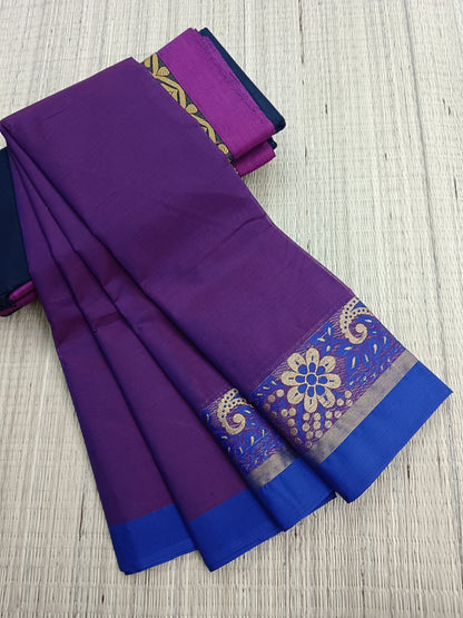 Kanchi Cotton - All Day Fusion -Blue mixed pink Dual tone- KCAF38