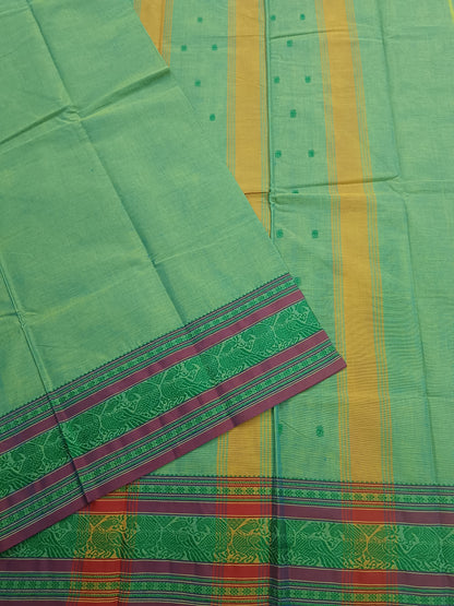 Chettinad Cotton -Office Wear -Green mixed Blue Dual tone- CCOW59