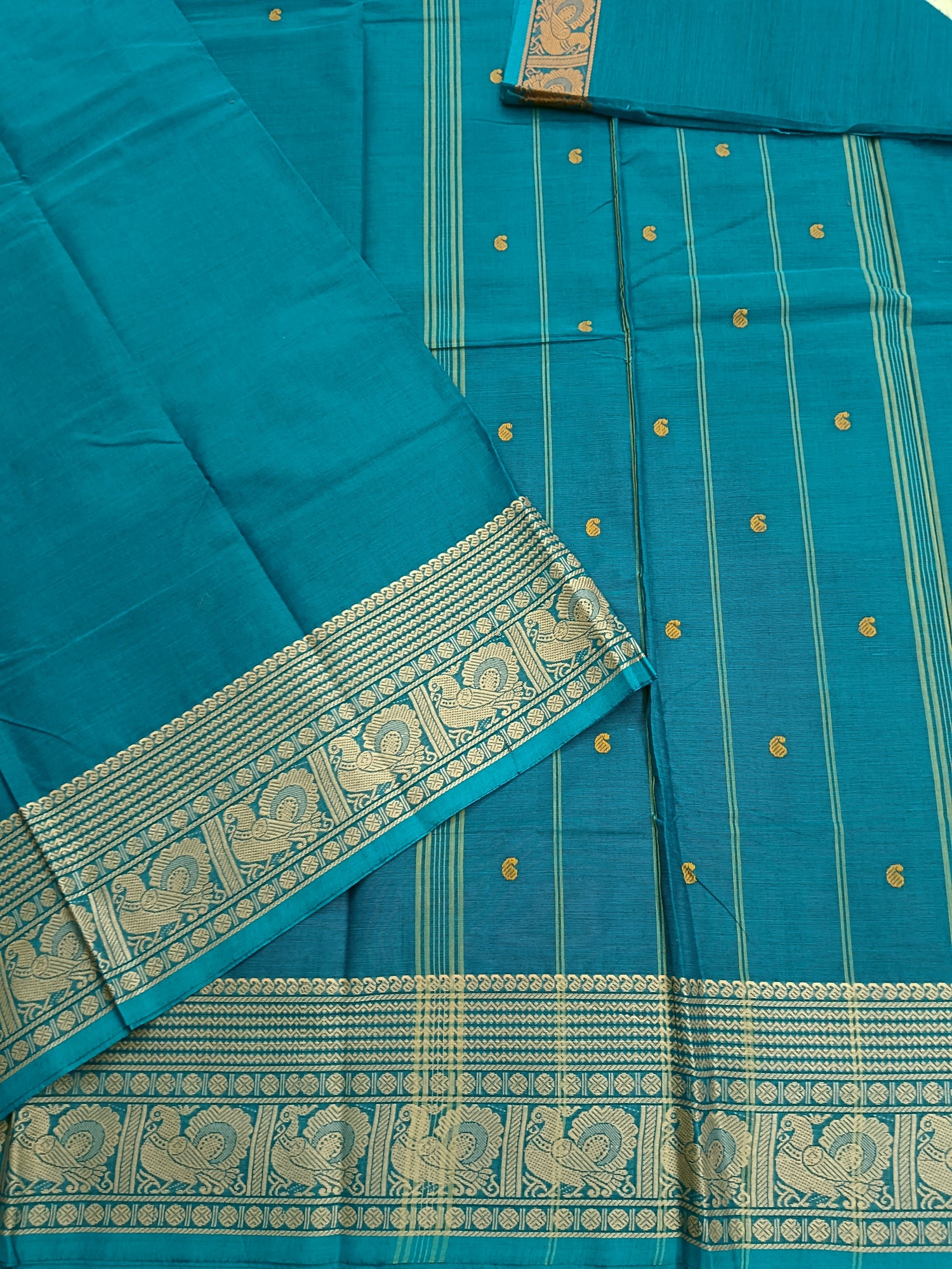 Chettinad Cotton -Office Wear -Peacock Blue- CCOW60